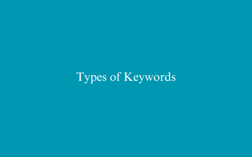 Types of keywords